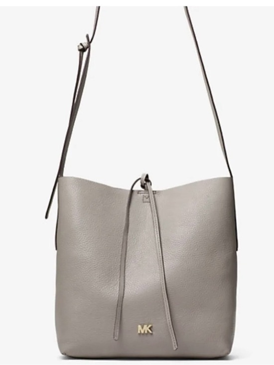Michael Kors Handbags - Michael Kors Pebbled Leather Junie Shoulder Bag - Gray